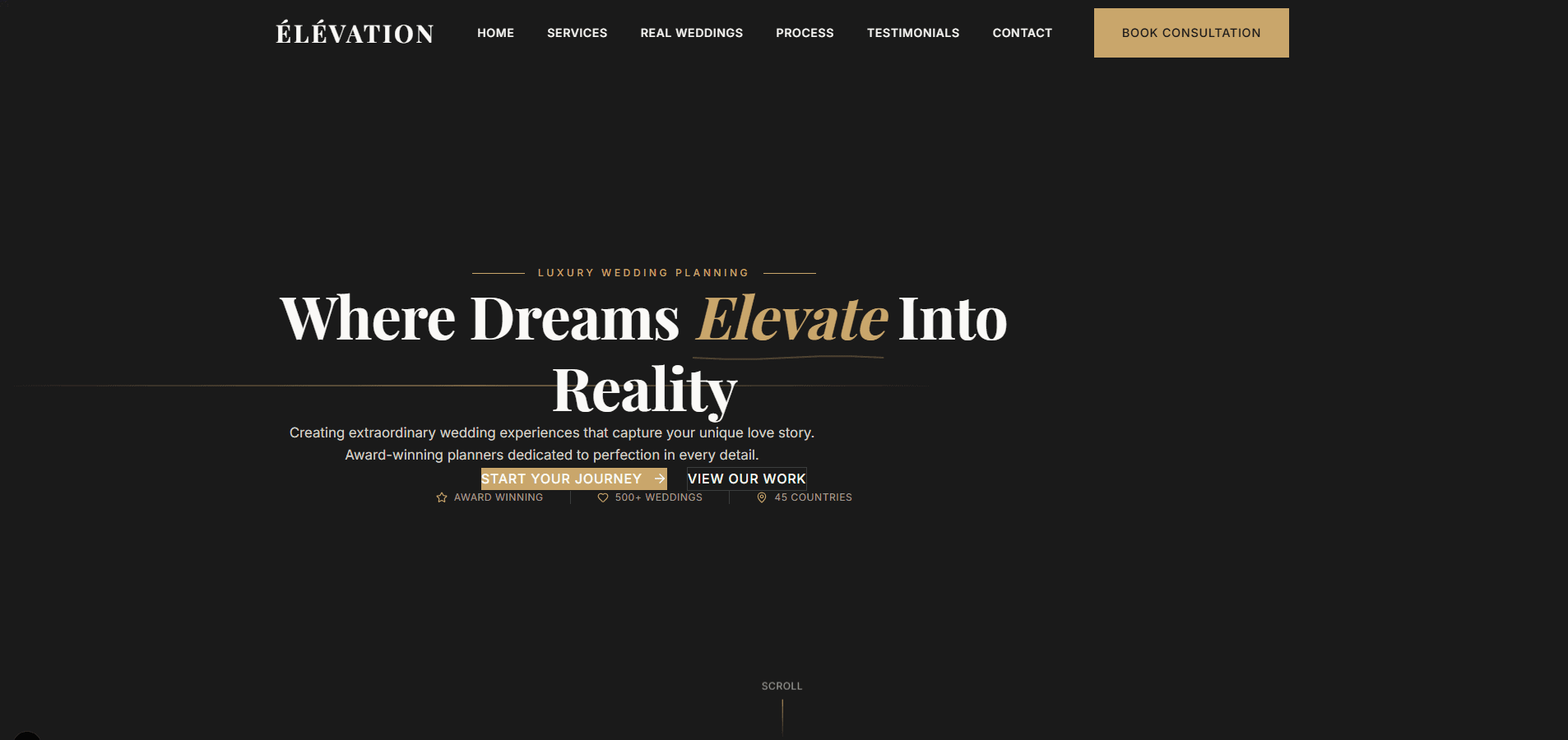 Wedding Planner Website Template - Template Preview